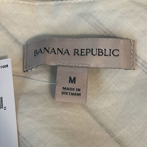 Banana Republic Cream/ Brown Striped Halter‎ Backless Top Size M Nwt - Picture 12 of 14